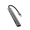 Earldom 5-in-1 USB-C Hub – 2 USB-C + USB-A + SD/TF Card Reader, Aluminum Alloy, for Phone, Tablet, Laptop