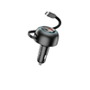 Earldom 60W PD + QC Car Charger – USB-C PD30W, USB-A QC30, Retractable USB-C Cable, 75W Total