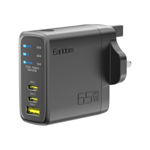 Earldom 65W GaN Charger with Digital Display (UK Plug)