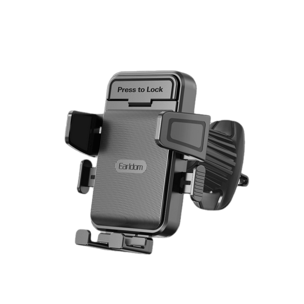 Earldom Dual-Lock Air Vent Car Mount – 4.0-7.5" Phone Holder with Secure Panel + Vent Base System
