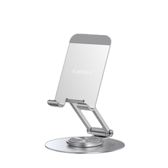 Earldom Aluminum Desktop Stand – 360° Rotating Phone & Tablet Holder for Home, Office, and Streaming