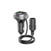 Earldom Bluetooth FM Transmitter – QC3.0 + PD Fast Charging, Dual USB Ports, Rear Cigarette Lighter Extension, Hands-Free Calling