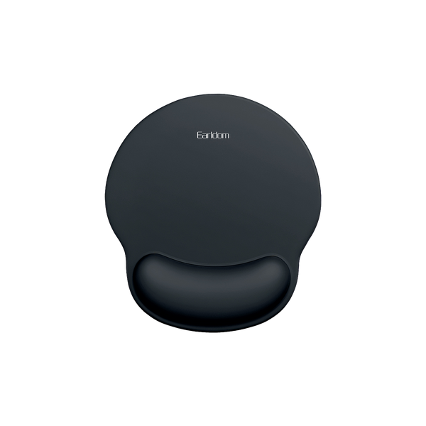 Earldom Ergonomic Mouse Pad with Silicone Wrist Rest – Anti-Slip Base, Lycra Fabric Surface, 251x226x20mm for Office & Gaming