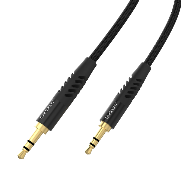 Earldom 3.5mm to 3.5mm Braided Audio Cable – 1M, Aluminum Alloy, Gold-Plated, Universal Aux for Car & Home Stereo