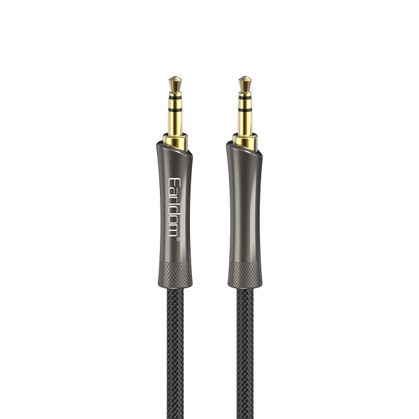 Earldom 3.5mm to 3.5mm Braided Audio Cable – 1M, Zinc Alloy, Gold-Plated, Premium Aux for Car & Home Stereo