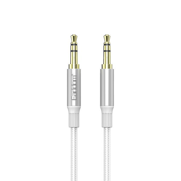 Earldom 3.5mm to 3.5mm Braided Audio Cable – 1M, Metal + Nylon, Gold-Plated, Universal Aux