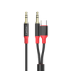 Earldom 2-in-1 3.5mm to USB-C + 3.5mm Audio Cable – 1.2M, Metal + Nylon, for Android, iPhone 15/16, Laptops