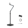 Earldom Heavy-Duty Desktop Phone Stand – 1225-1620mm Height Range, 260x260mm Base, 2360g Weight for Maximum Stability