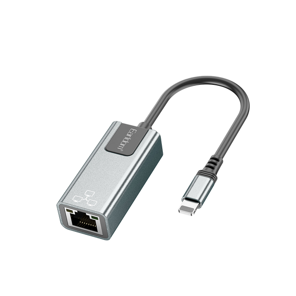 Earldom Lightning to 100Mbps Ethernet Adapter – Wired Network for iPhone, iPad, Aluminum Alloy, Plug & Play