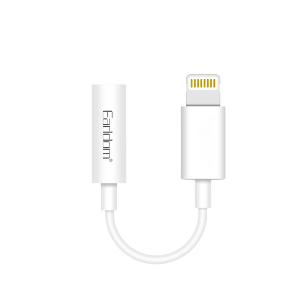 Earldom Lightning to 3.5mm Audio Adapter – TPE + PVC, Built-in Mic, for iPhone, iPad, iOS Devices