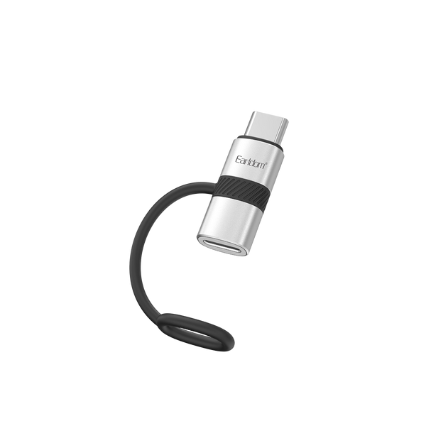Earldom Lightning to USB-C Adapter – Aluminum Alloy, Built-in Silicone Strap, 60W PD Charging & Data Transfer