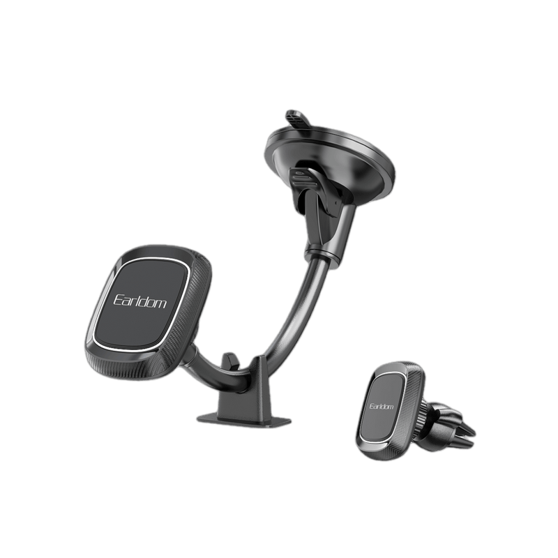 Earldom ET-EH189 magnetic car mount with long-arm suction cup and vent clip