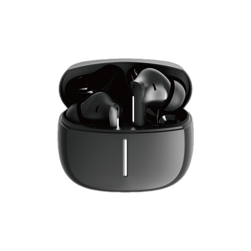 Earldom TWS53 black ANC ENC earbuds in an open charging case