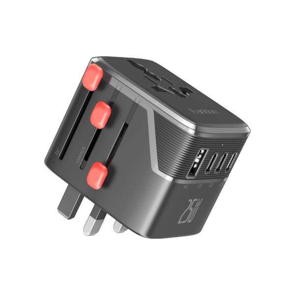 Earldom Universal Travel Adapter  – 25W PD Fast Chargingwith 1 USB and 3 USB-C Ports