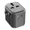 Earldom Universal Travel Adapter with 1 USB and 1 USB-C Ports (EU/US/UK)