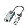 Earldom 2-in-1 USB-A & Type-C to 100Mbps Ethernet Adapter – Dual Interface, Plug & Play, Aluminum Alloy