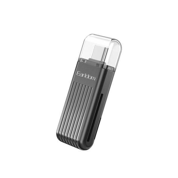 Earldom USB-C Card Reader – SD + TF Card Slots, Plug & Play for Android, iPhone 15/16, Laptops, Tablets