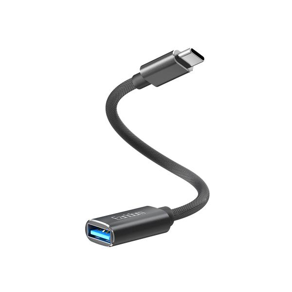 Earldom USB-C OTG Adapter with Cable – Aluminum Alloy + Braided, for Phones, Tablets, Laptops, USB Peripherals