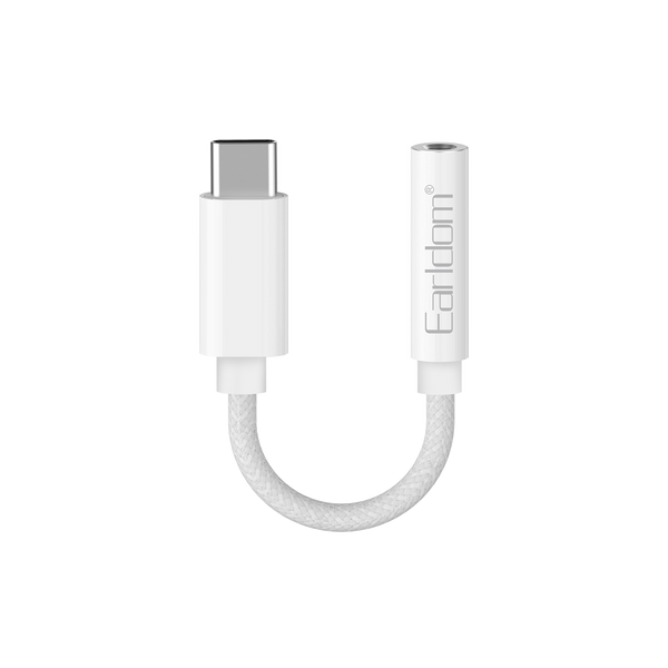 Earldom USB-C to 3.5mm Audio Adapter – Braided Cable, Built-in Mic, for Android, iPhone 15/16, Laptops