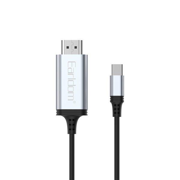 Earldom USB-C to HDMI Cable – 4K@60Hz, 2M, TPE + Aluminum Alloy, for MacBook, iPhone 15, iPad, and USB-C Devices