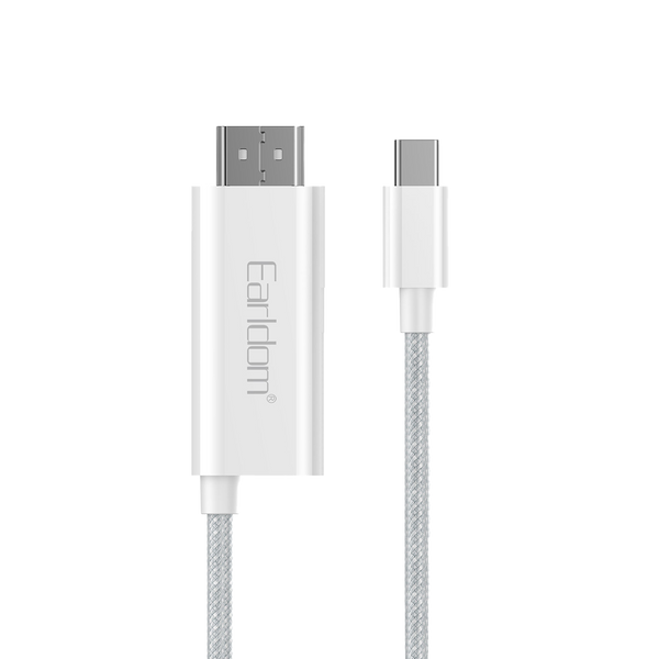 Earldom USB-C to HDMI Cable – 4K@60Hz with PD Charging, 2M, ABS+Braided, for MacBook, iPhone 15, iPad, and More