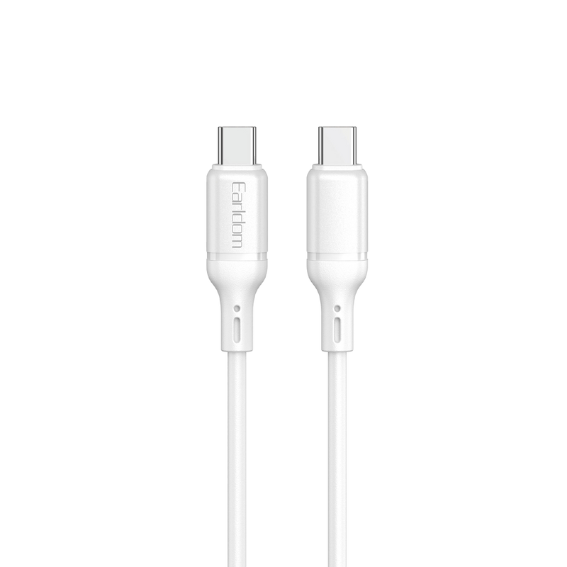 Earldom EC-215C-C white silicone USB-C to USB-C cable