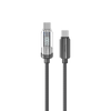 Earldom USB-C to USB-C/Lighting Cable – 100W PD with Digital Wattage Display, 48-Strand Braided, Data Sync