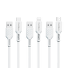 Earldom USB Charging Cable – 1M, PVC Jacket, 2A Fast Charging, Available in Micro USB, Lightning & USB-C – Black/White