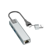 Earldom 2-in-1 USB 3.0 & Type-C Hub – 3 USB Ports + SD/TF Card Reader + 100Mbps Ethernet, Aluminum Alloy