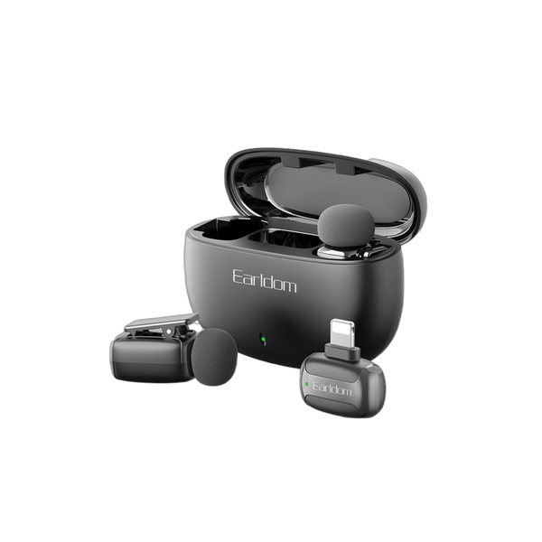 Earldom Wireless Lavalier Microphone – Lightning Receiver, 4H Use, Noise Reduction for Phone Filmmaking