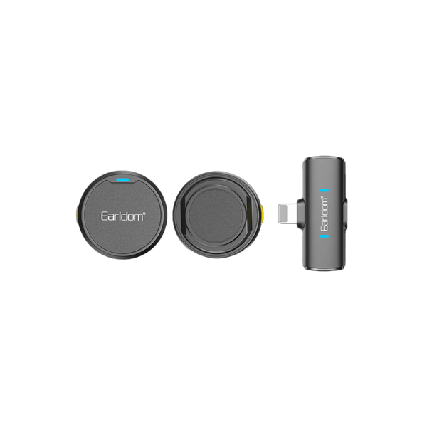 Earldom Wireless Lavalier Microphone – USB-C/Lighting Receiver, Noise Reduction for Android & Type-C/Lighting Devices