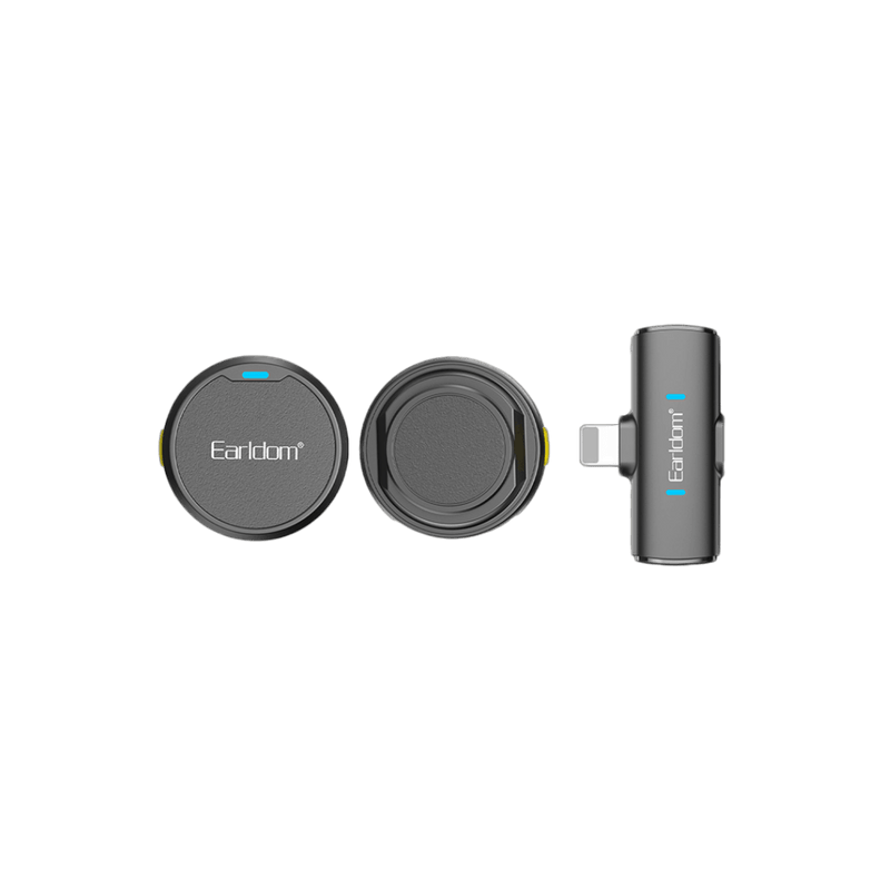Earldom ET-MC15L magnetic wireless mic set with two mics and Lightning receiver