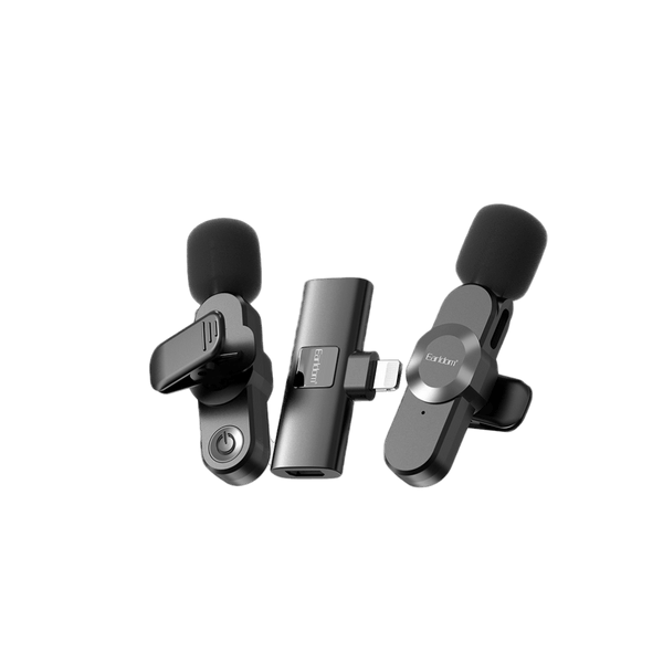 Earldom Wireless Lavalier Microphone – Noise Reduction + Reverb Effects for Phone